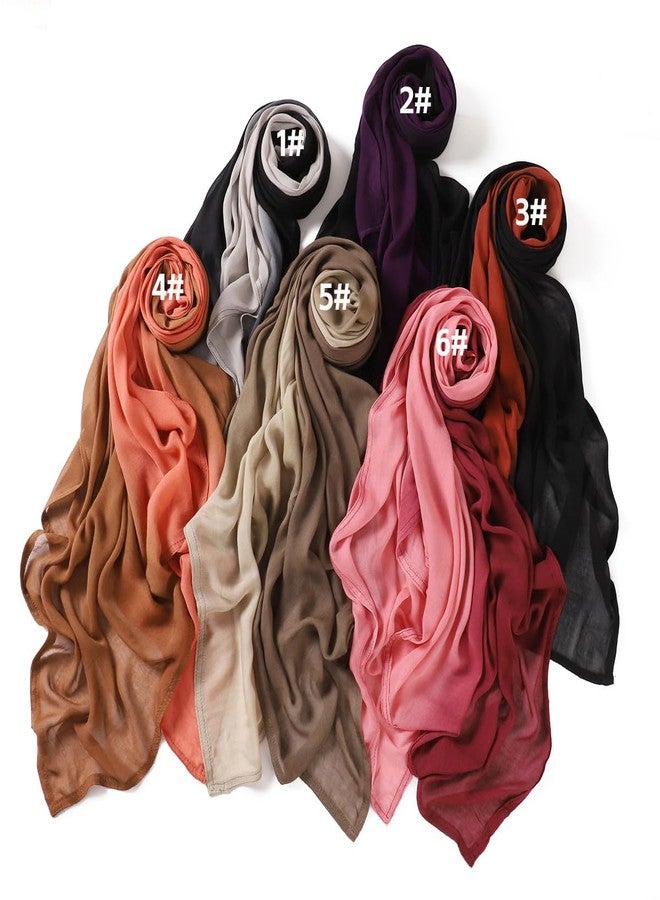 HURESON Premium Ombre Hijab Scarf For Women Wide Brim Gradient Color Shade Head Wraps Hijabs Lightweight Hair Scarves Soft Shawl (Khaki 5#) - Image 4
